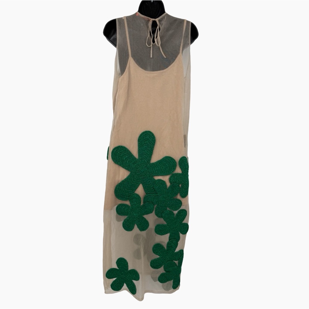 Simon Miller Hibiscus Sleeveless Crochet Midi Dress in Gummy Green | Large - Picture 12 of 12